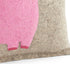 Handmade Pillow in Hand Felted Wool - Pink Elephant on Gray - 18" - ARCADIA HOME